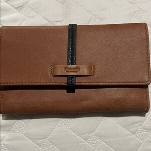 Hammitt Tan Leather Benjamin Wallet with Black Strap